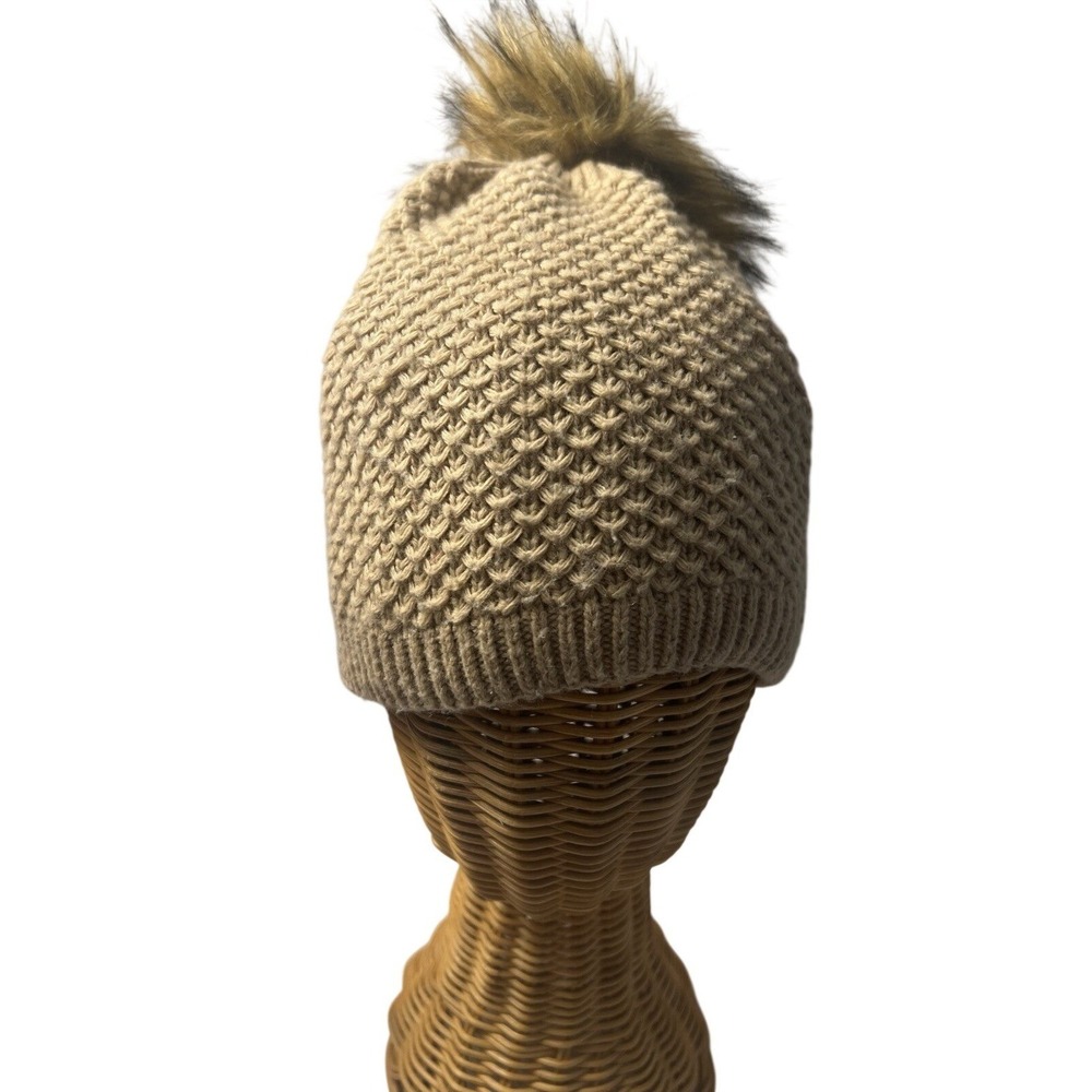 Norla Canada Alpaca Wool Knit Pom Pom Beanie Cream Made in Canada